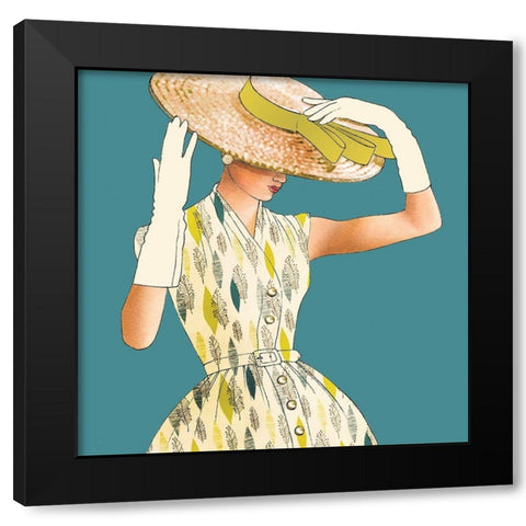 Fancy Hat Black Modern Wood Framed Art Print by P.S. Art