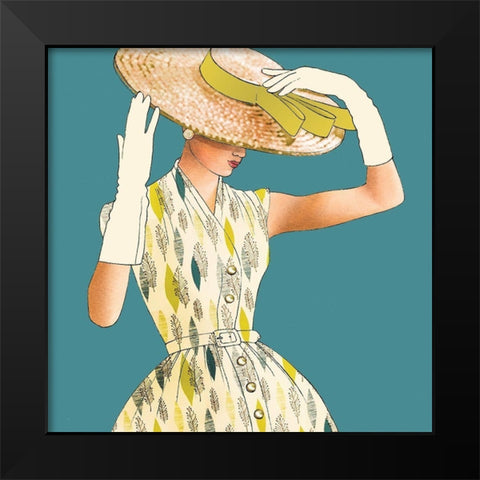 Fancy Hat Black Modern Wood Framed Art Print by P.S. Art