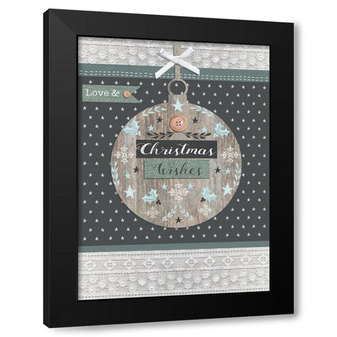 Christmas Wishes Black Modern Wood Framed Art Print with Double Matting by P.S. Art