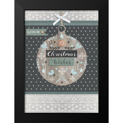 Christmas Wishes Black Modern Wood Framed Art Print by P.S. Art