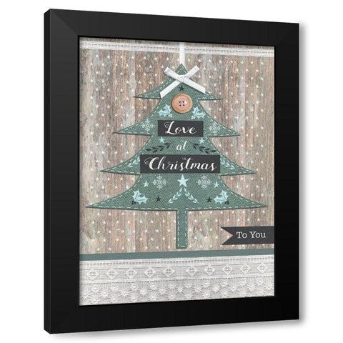 Love at Christmas Black Modern Wood Framed Art Print with Double Matting by P.S. Art