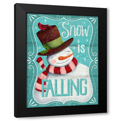 Snow is Falling Black Modern Wood Framed Art Print with Double Matting by P.S. Art