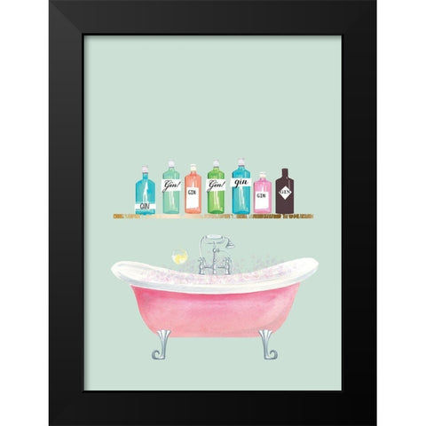 Bath Black Modern Wood Framed Art Print by P.S. Art
