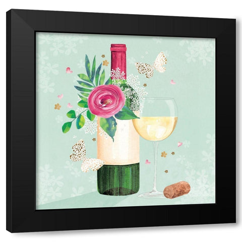 Wine II Black Modern Wood Framed Art Print by P.S. Art
