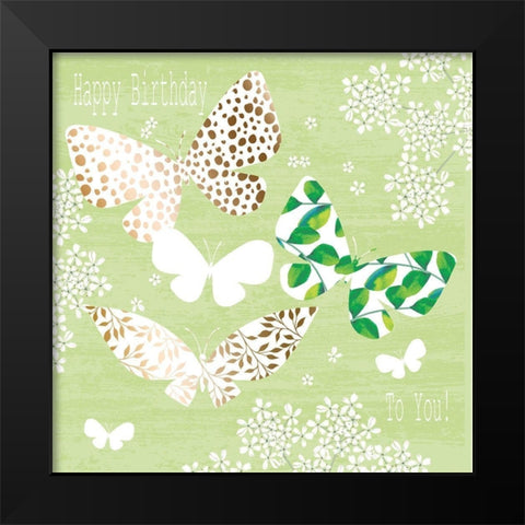 Butterflies Black Modern Wood Framed Art Print by P.S. Art