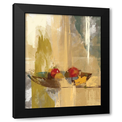 Fruit Abstract II Black Modern Wood Framed Art Print with Double Matting by P.S. Art