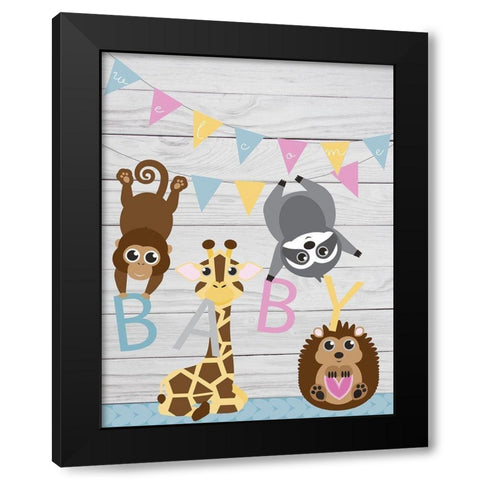 Baby Black Modern Wood Framed Art Print by P.S. Art