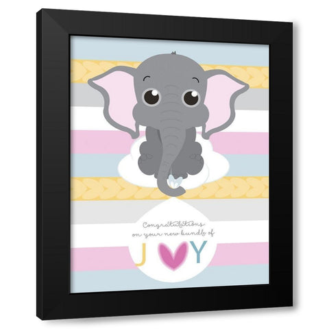 Joy Black Modern Wood Framed Art Print by P.S. Art