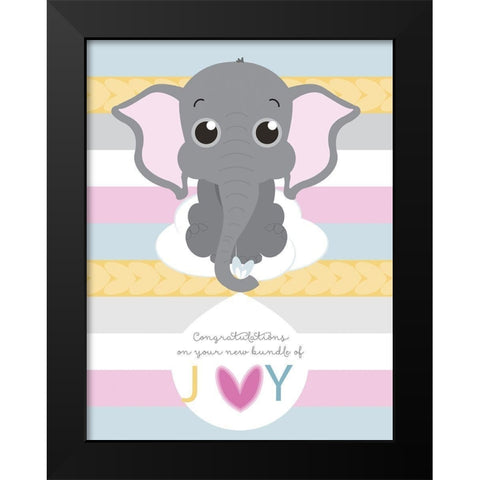 Joy Black Modern Wood Framed Art Print by P.S. Art