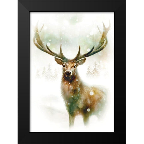 Enchanted Winter Black Modern Wood Framed Art Print by P.S. Art
