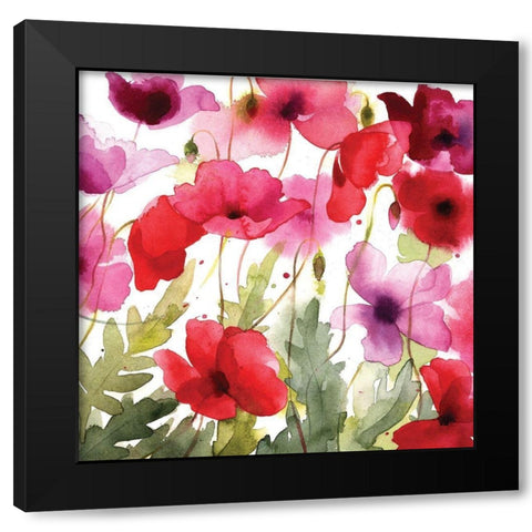 Poppy I Black Modern Wood Framed Art Print by P.S. Art