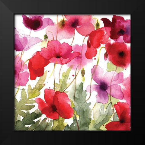 Poppy I Black Modern Wood Framed Art Print by P.S. Art