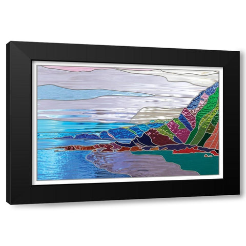 Ocean Black Modern Wood Framed Art Print by P.S. Art