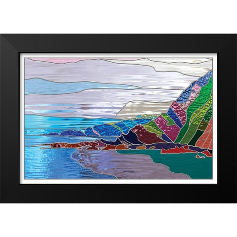 Ocean Black Modern Wood Framed Art Print by P.S. Art