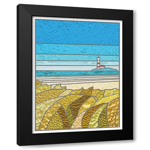 Lighthouse Black Modern Wood Framed Art Print by P.S. Art