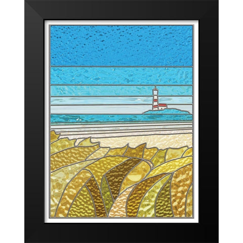 Lighthouse Black Modern Wood Framed Art Print by P.S. Art
