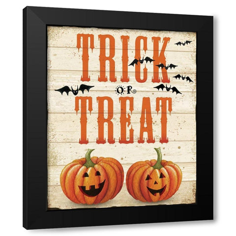 Trick or Treat Black Modern Wood Framed Art Print by P.S. Art