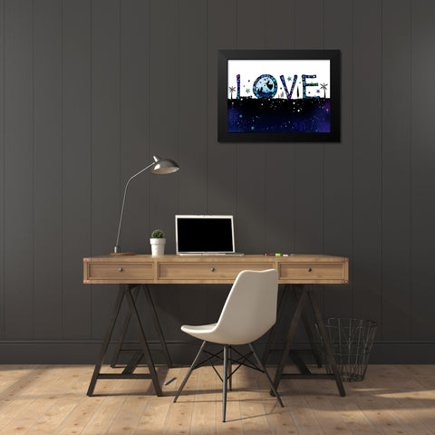 Love Black Modern Wood Framed Art Print by P.S. Art