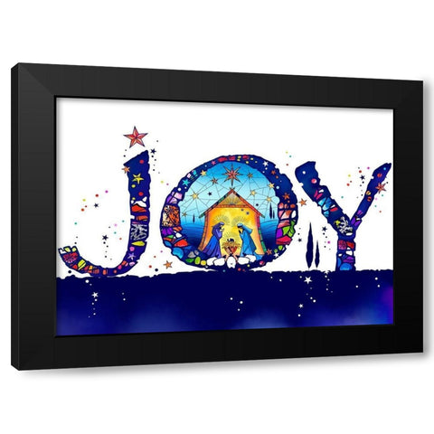 Joy Black Modern Wood Framed Art Print by P.S. Art