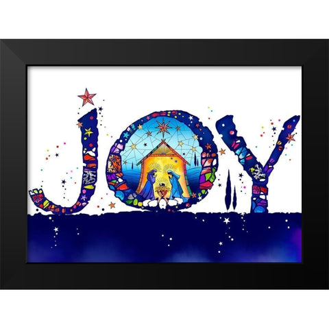 Joy Black Modern Wood Framed Art Print by P.S. Art