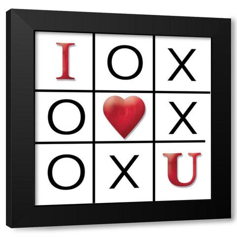Hugs and Kisses Black Modern Wood Framed Art Print with Double Matting by P.S. Art