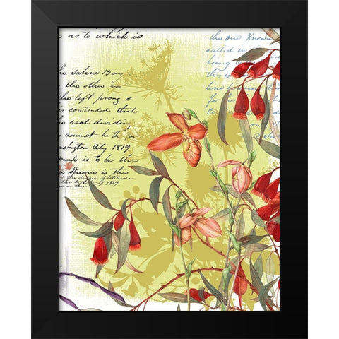 Floral Collage I Black Modern Wood Framed Art Print by P.S. Art