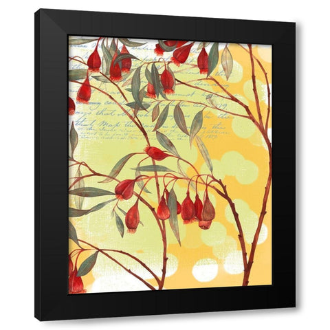 Floral Collage II Black Modern Wood Framed Art Print by P.S. Art