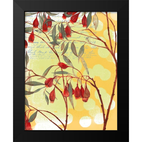 Floral Collage II Black Modern Wood Framed Art Print by P.S. Art