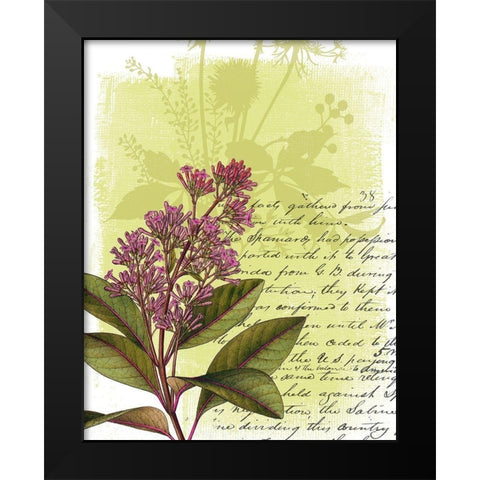 Floral Collage V Black Modern Wood Framed Art Print by P.S. Art