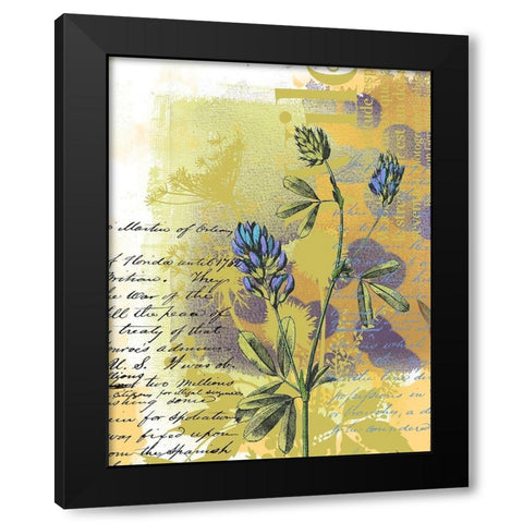 Floral Collage VI Black Modern Wood Framed Art Print with Double Matting by P.S. Art