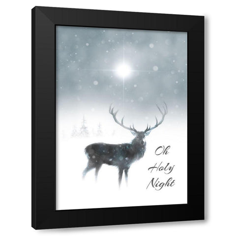 Oh Holy Night Black Modern Wood Framed Art Print by P.S. Art