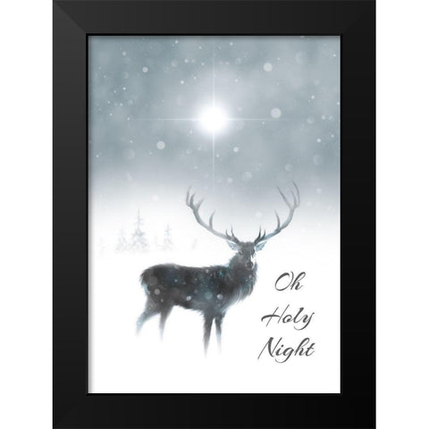 Oh Holy Night Black Modern Wood Framed Art Print by P.S. Art