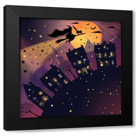 Witch Ride Black Modern Wood Framed Art Print with Double Matting by P.S. Art