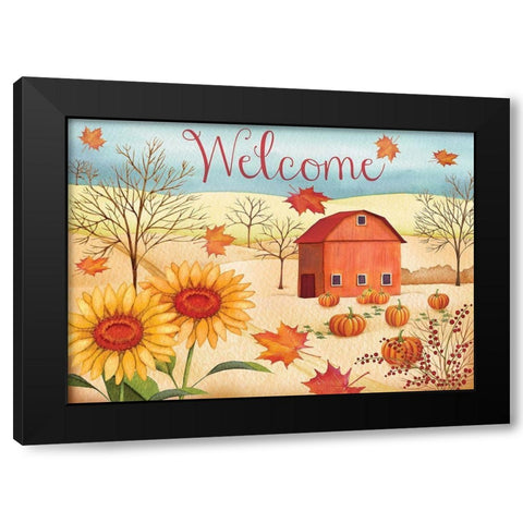 Welcome Barn Black Modern Wood Framed Art Print by P.S. Art