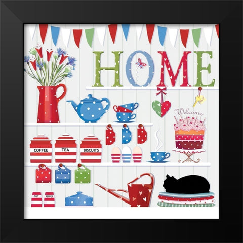 Home Black Modern Wood Framed Art Print by P.S. Art