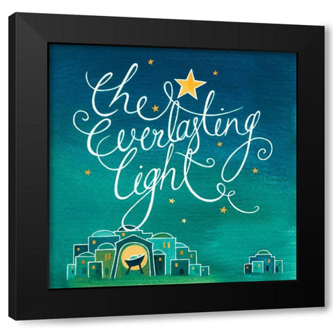 Everlasting Light Black Modern Wood Framed Art Print with Double Matting by P.S. Art