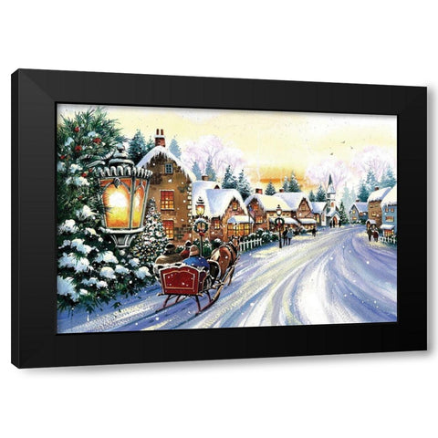 Sleigh Ride w/ You Black Modern Wood Framed Art Print with Double Matting by P.S. Art