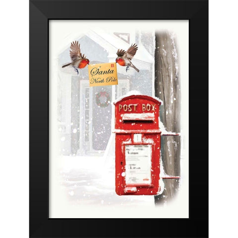 Christmas Mail Black Modern Wood Framed Art Print by P.S. Art