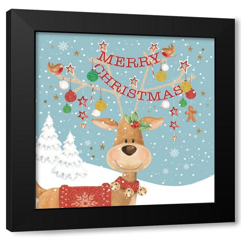 Merry Christmas  Black Modern Wood Framed Art Print by P.S. Art