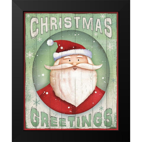 Christmas Greetings Black Modern Wood Framed Art Print by P.S. Art
