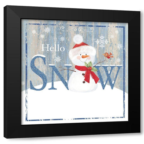 Hello Snow Black Modern Wood Framed Art Print with Double Matting by P.S. Art