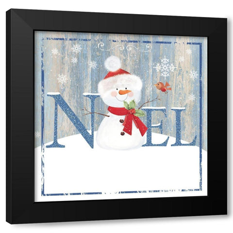 Noel Black Modern Wood Framed Art Print by P.S. Art