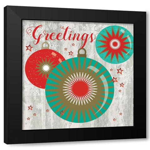 Greetings Black Modern Wood Framed Art Print with Double Matting by P.S. Art