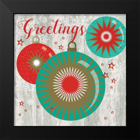 Greetings Black Modern Wood Framed Art Print by P.S. Art