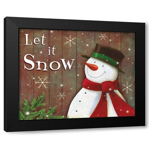Let it Snow  Black Modern Wood Framed Art Print by P.S. Art