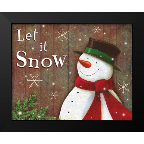 Let it Snow  Black Modern Wood Framed Art Print by P.S. Art