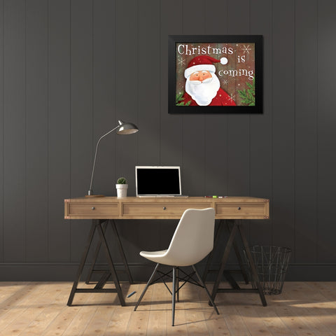 Christmas is Coming Black Modern Wood Framed Art Print by P.S. Art
