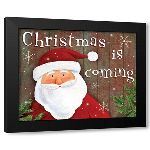Christmas is Coming Black Modern Wood Framed Art Print with Double Matting by P.S. Art
