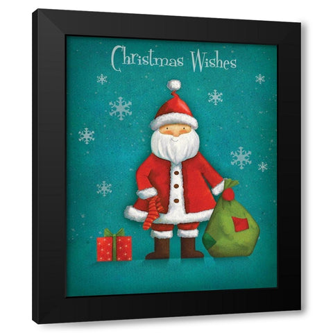 Christmas Wishes Black Modern Wood Framed Art Print with Double Matting by P.S. Art