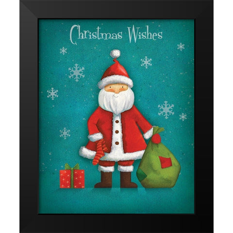 Christmas Wishes Black Modern Wood Framed Art Print by P.S. Art